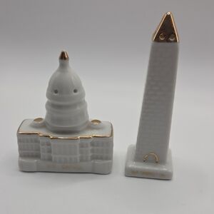 Salt And Pepper Shakers Vintage White and Gold Whitehouse
